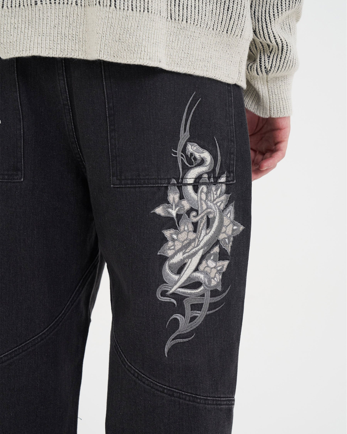 Relaxed Seam Detail Jeans