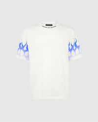 Vision Of Super T-Shirt bianca con fiamme blu