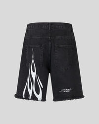 Vision Of Super Jeans nero con fiamme bianche