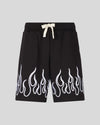 Vision Of Super Pantaloncini corti neri con fiamme ricamate bianche