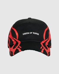 Vision Of Super Cappello nero con fiamme tribali rosse