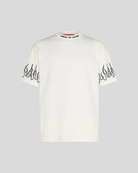 Vision Of Super T-Shirt bianca con fiamme ricamate nere